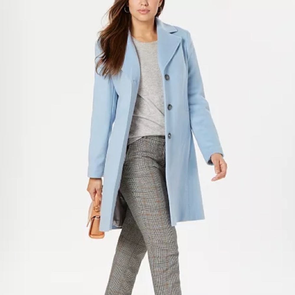 Calvin Klein Light Blue Peacoat
Women's Double-Breasted
Wool Blend